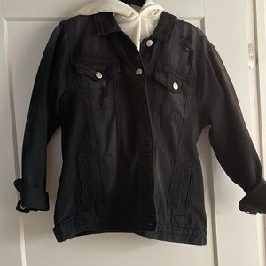 Denim jacket with hoodie